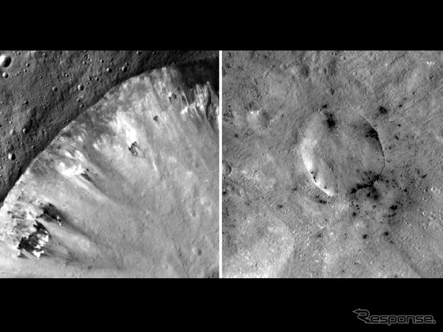 ベスタ小惑星のクレーター