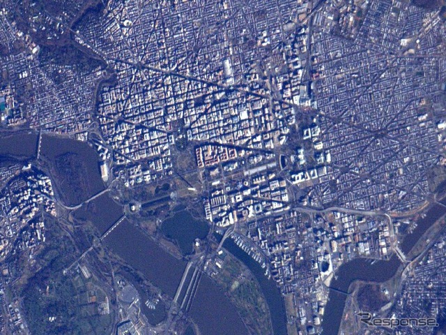 国際宇宙ステーションから撮影されたワシントンD.C.