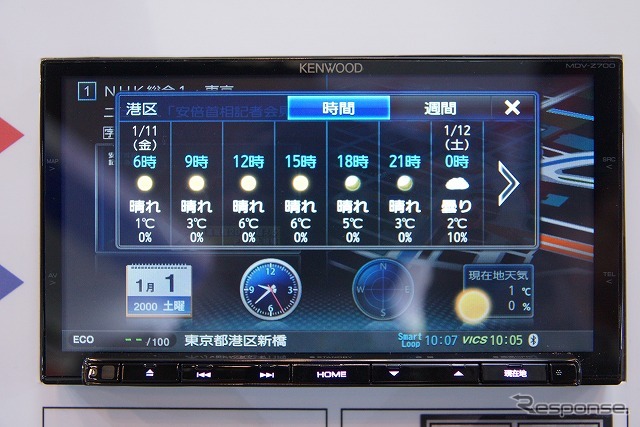 天気など、ウィジェットの表示も可能。