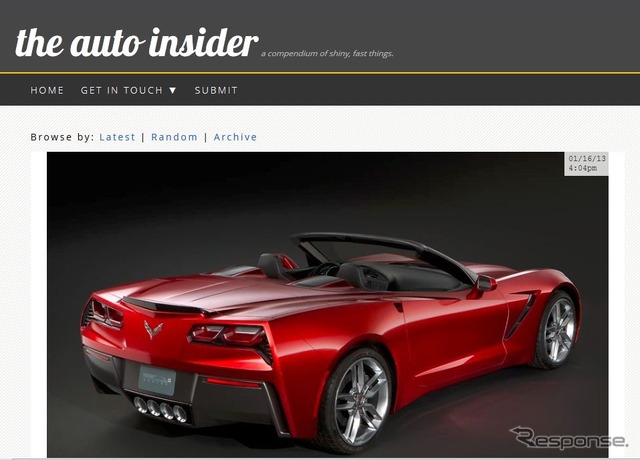 『the auto insider』に掲載された新型シボレー コルベット コンバーチブル