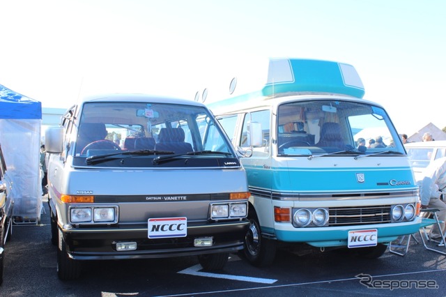 日産・バネットラルゴ(左)と日産・キャラバンキャンパー(右)