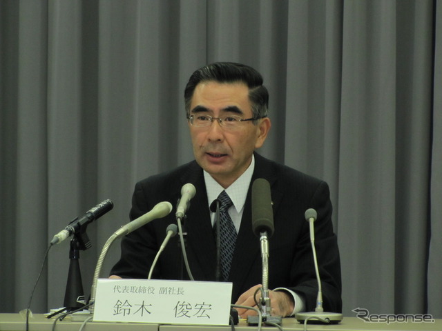スズキの鈴木俊宏副社長（2013年3月期第3四半期決算会見）