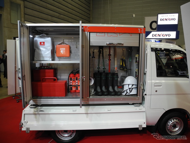 ダイハツの「災害初動支援車」（災害対策技術展