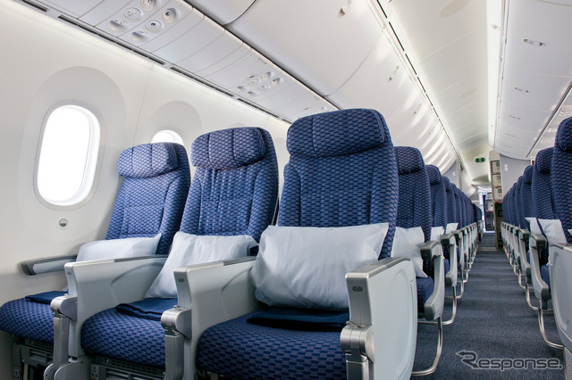 ユナイテッド航空787インテリア