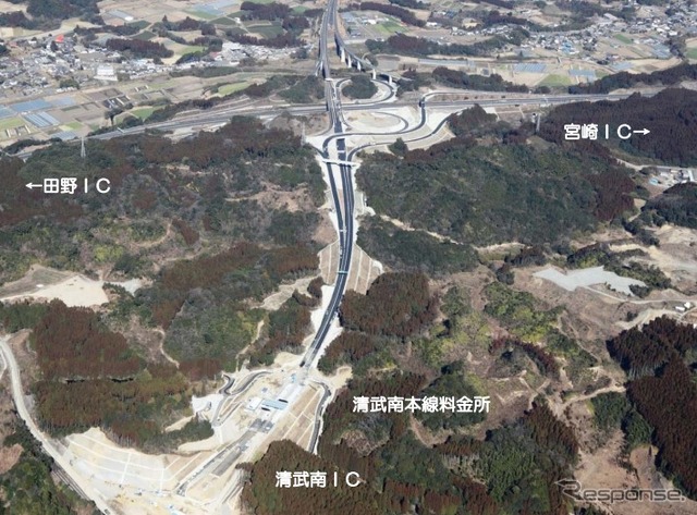 東九州自動車道・清武JCTから清武南IC開通区間