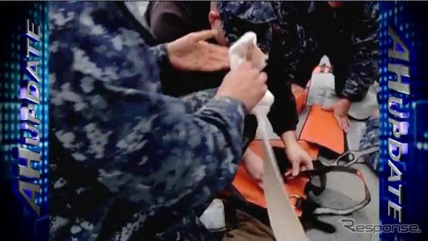 USSデンバー負傷者救済ドリル(動画キャプチャ)