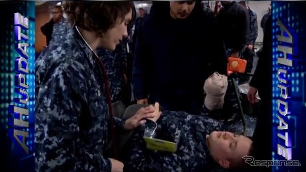 USSデンバー負傷者救済ドリル(動画キャプチャ)