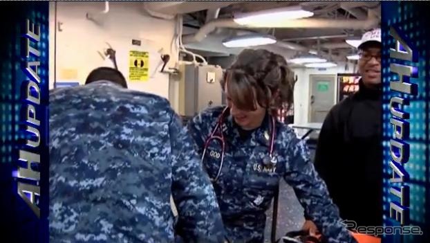 USSデンバー負傷者救済ドリル(動画キャプチャ)