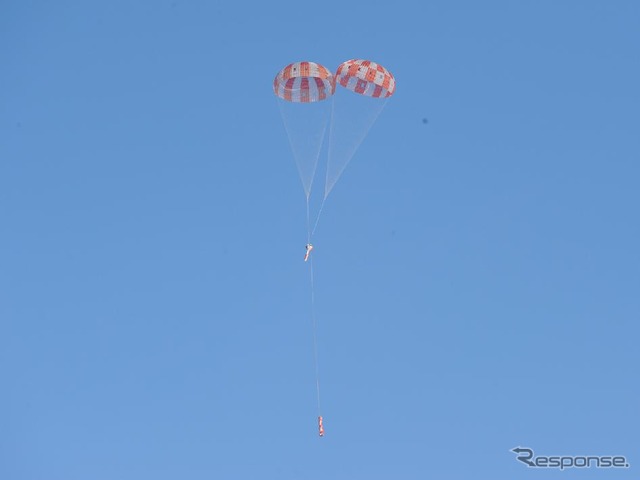 オリオン宇宙船のパラシュート実験