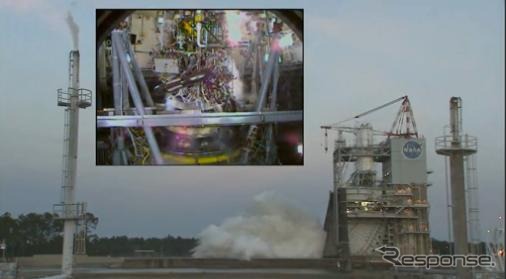 J-2Xロケット・エンジンのテスト（動画キャプチャ）