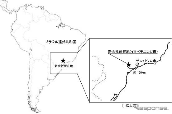 豊田合成・ブラジルに設立する新会社の所在地