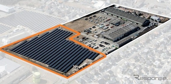 極東開発・福岡工場敷地内のメガソーラー発電所