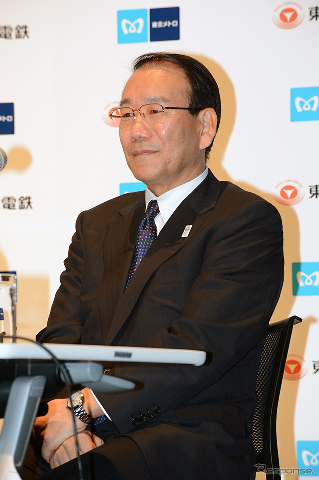 副都心線・東横線相直記念式典でのメトロ奥社長