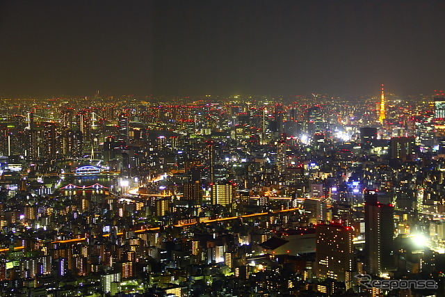 東京スカイツリー 東京湾・東京タワー方面