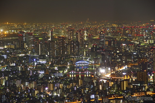 東京スカイツリー 東京湾・東京タワー方面