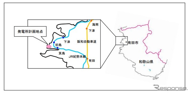 メガソーラー発電計画の位置図