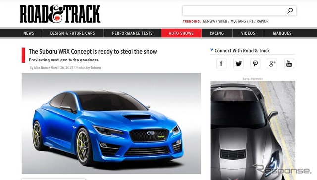 米『ROAD&TRACK』がリークしたスバルWRXコンセプト