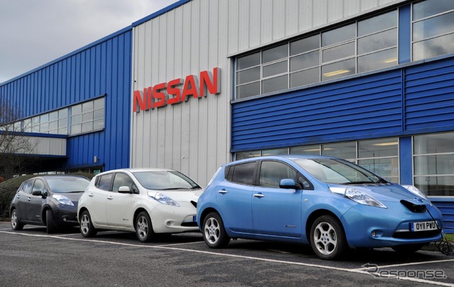 3月28日、英国サンダーランド工場で生産が開始された日産リーフ