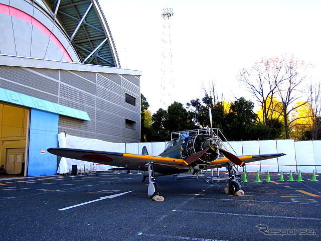 埼玉・所沢の所沢航空発祥記念館で公開されている米国所有の零式艦上戦闘機（零戦）五二型