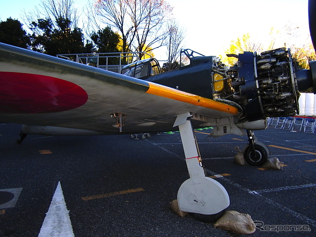 埼玉・所沢の所沢航空発祥記念館で公開されている米国所有の零式艦上戦闘機(零戦)五二型