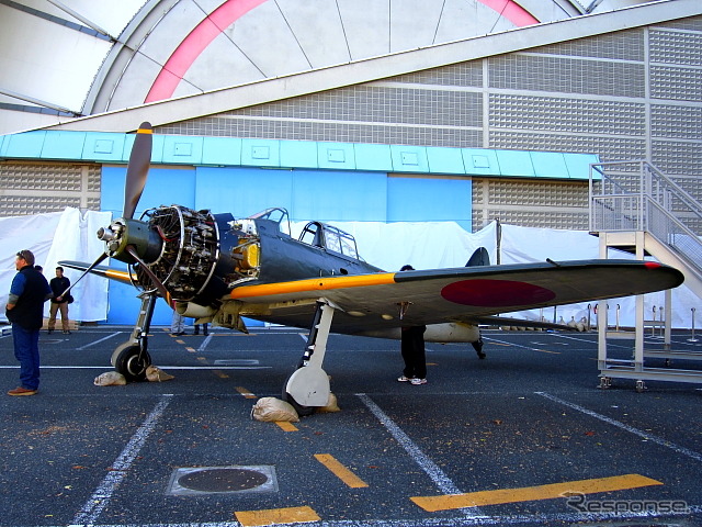 埼玉・所沢の所沢航空発祥記念館で公開されている米国所有の零式艦上戦闘機(零戦)五二型