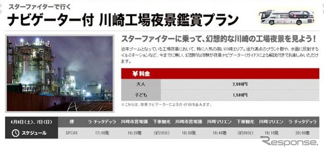 ナビゲーター付川崎工場夜景観賞プラン