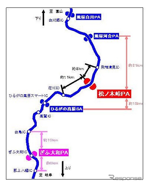 東海北陸自動車道・松ノ木峠パーキングエリア