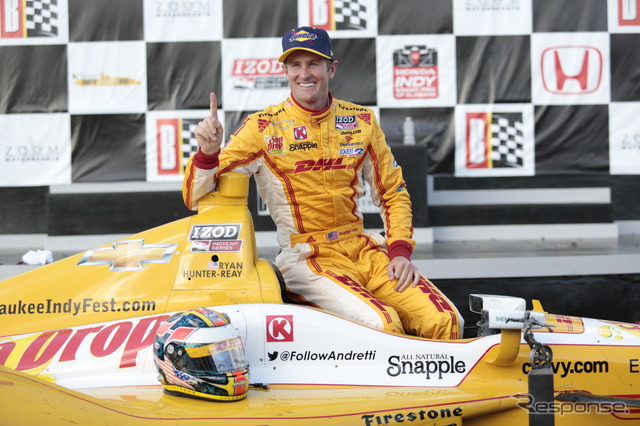 今季初優勝のライアン・ハンターレイ。写真:Indycar