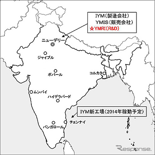 インドにおける主なヤマハ発動機グループ拠点