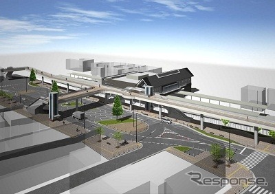 5月から使用を開始する和泉府中駅橋上駅舎のイメージ。
