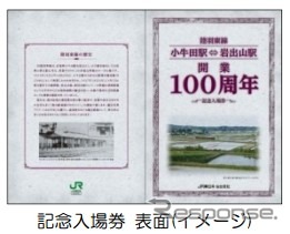 陸羽東線・記念入場券（表面）