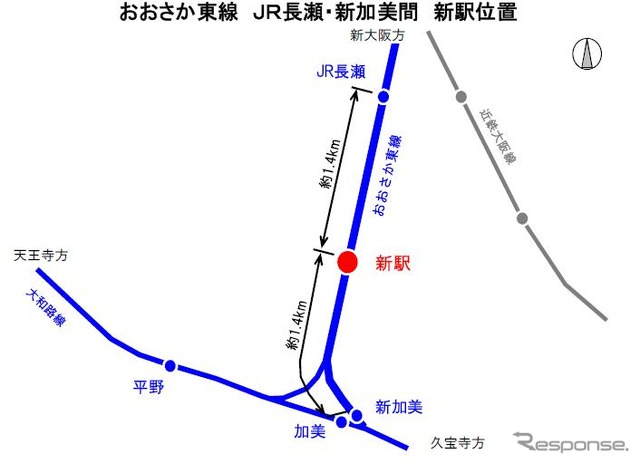 JR西日本、JR長瀬~新加美駅間に新駅を設置