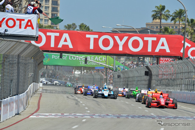 ロングビーチ市街地戦はトヨタが大会冠スポンサー。写真:IndyCar