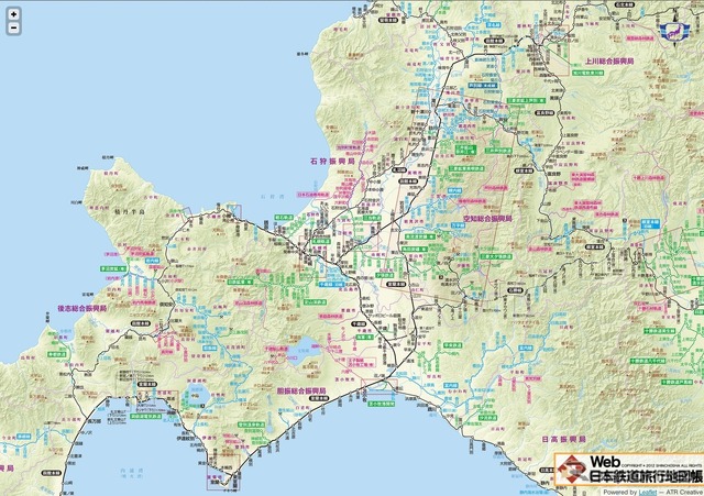 路線図はWebブラウザ上での操作で拡大や縮小が可能。