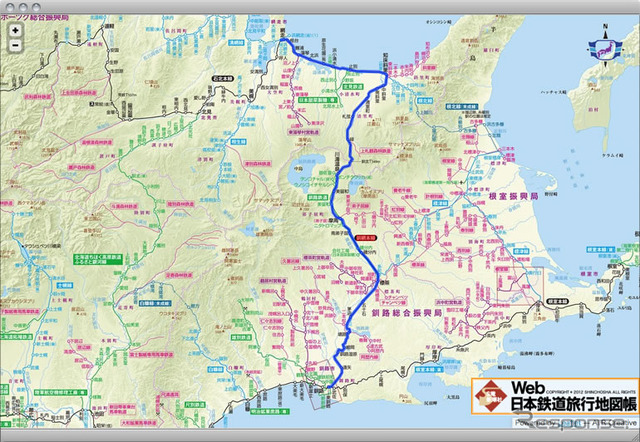 拡大した路線図。路線名や駅にリンクが貼られており、路線ページや駅ページに移動できる。