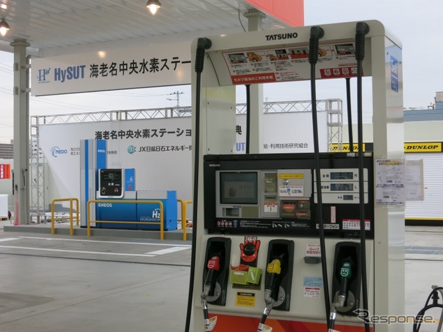 4月19日にオープンした、日本初のガソリンスタンド併設型水素ステーション