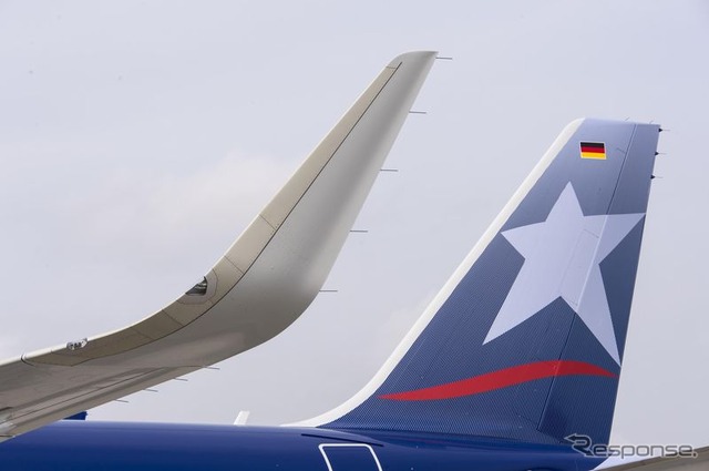 ラン航空A320のシャークレット