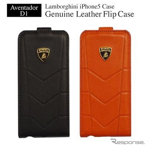 ランボルギーニ公認 iPhone5用本革フリップケース「Aventador-D1」