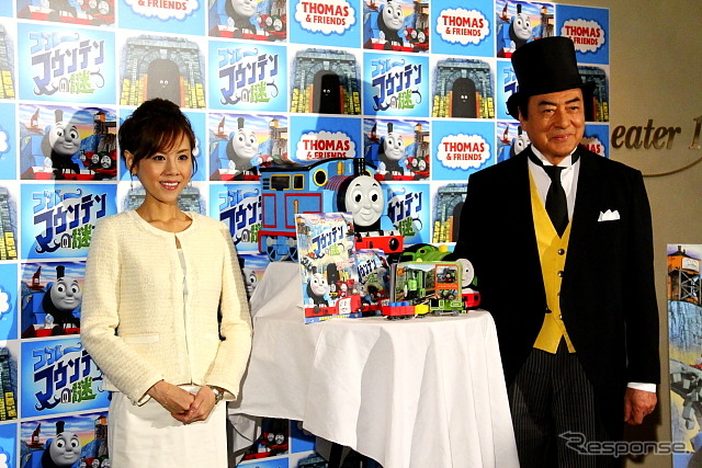 「きかんしゃトーマス ブルーマウンテンの謎」公開イベントでの高橋英樹さんと高橋真麻さん