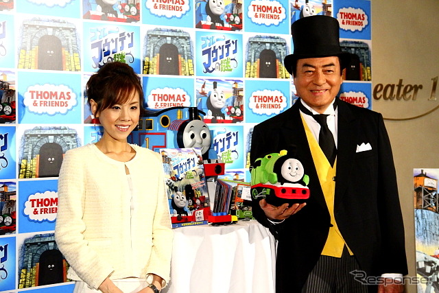 「きかんしゃトーマス ブルーマウンテンの謎」公開イベントでの高橋英樹さんと高橋真麻さん