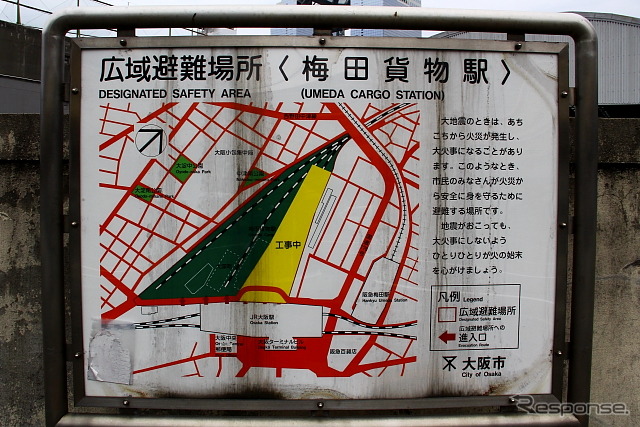 抜け殻となった梅田貨物駅(2013年4月末)