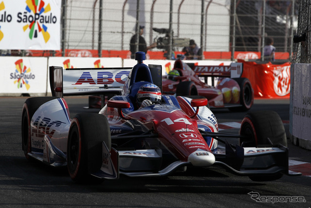 第4戦サンパウロでの佐藤琢磨は決勝2位。写真:Honda