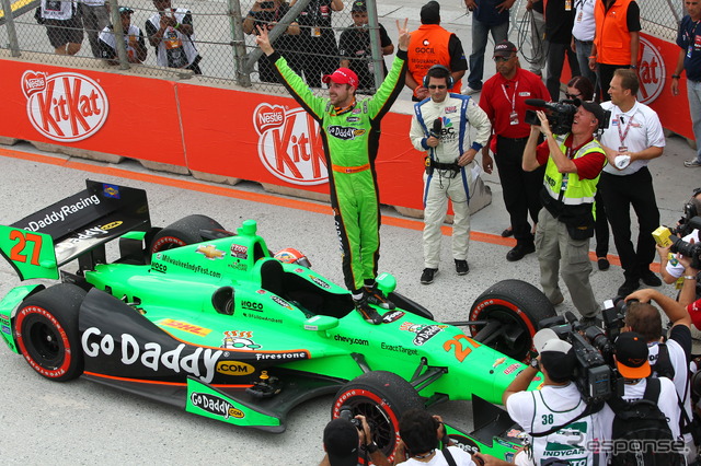 開幕戦以来の勝利で、今季最初の2勝目達成者となったヒンチクリフ。写真:IndyCar