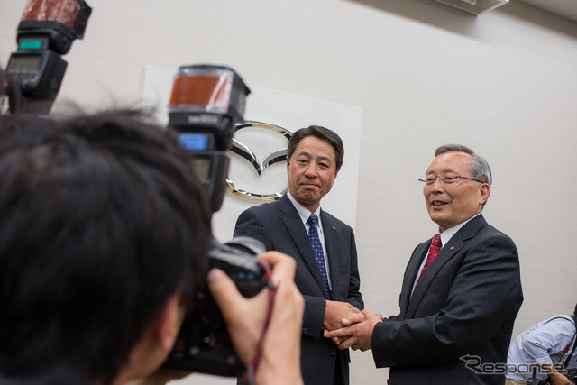 マツダ 社長交代発表会