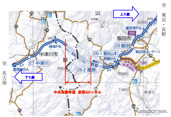 恵那山トンネル天井板撤去