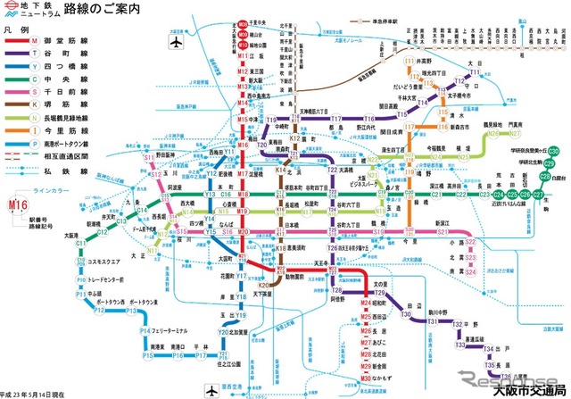 大阪市交通局路線図