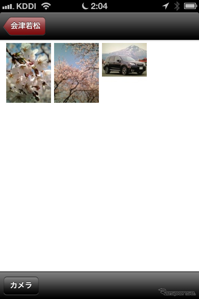 カメラアプリで撮影した画像はエリアごとのフォルダーに自動保存される