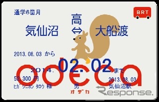 定期券タイプの「odeca」。