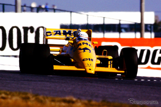 1987年に中嶋悟がF1デビューを飾ったマシン、ロータス99T・ホンダ。