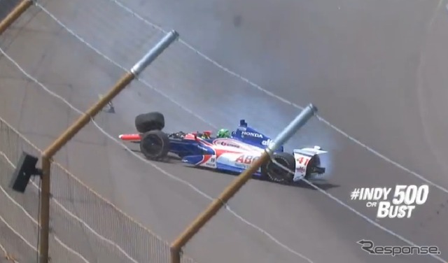 INDYが公開したクラッシュ時の動画キャプチャ